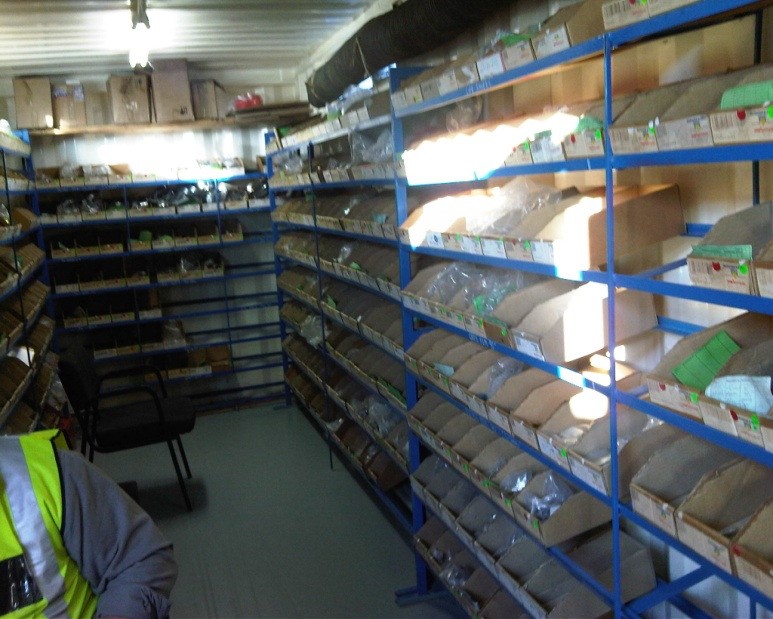 Inside container